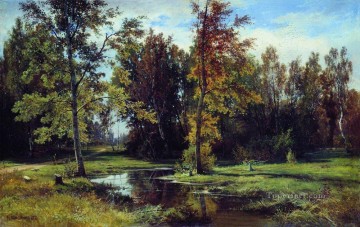 150の主題の芸術作品 Painting - 白樺の森 1871 古典的な風景 イワン・イワノビッチの木